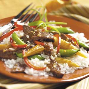 Gingered Beef and Red Peppers Stir Fry_image