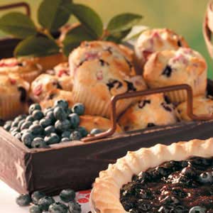 Rhubarb Blueberry Muffins-image