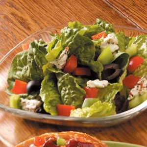 Feta-Olive Romaine Salad