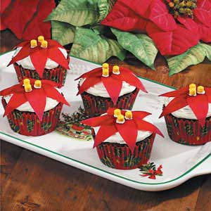 Poinsettia Cupcakes image