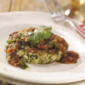Chicken Patties with Roasted Tomato Salsa image