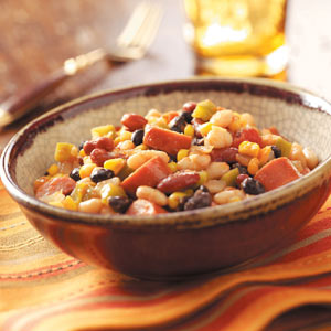 Spicy Beans with Turkey Sausage image