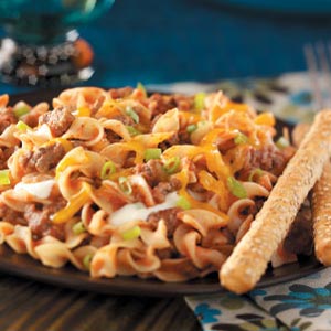 Lighter Hamburger Noodle Casserole-image
