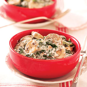 Creamed Spinach and Mushrooms-image