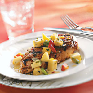 Spicy Chicken Breasts with Pepper Peach Relish for 2_image
