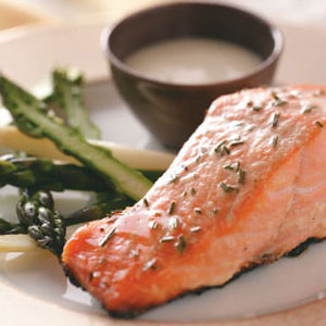 Grilled Salmon with Garlic Mayo for 2 image