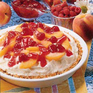 Peach Melba Ice Cream Pie image