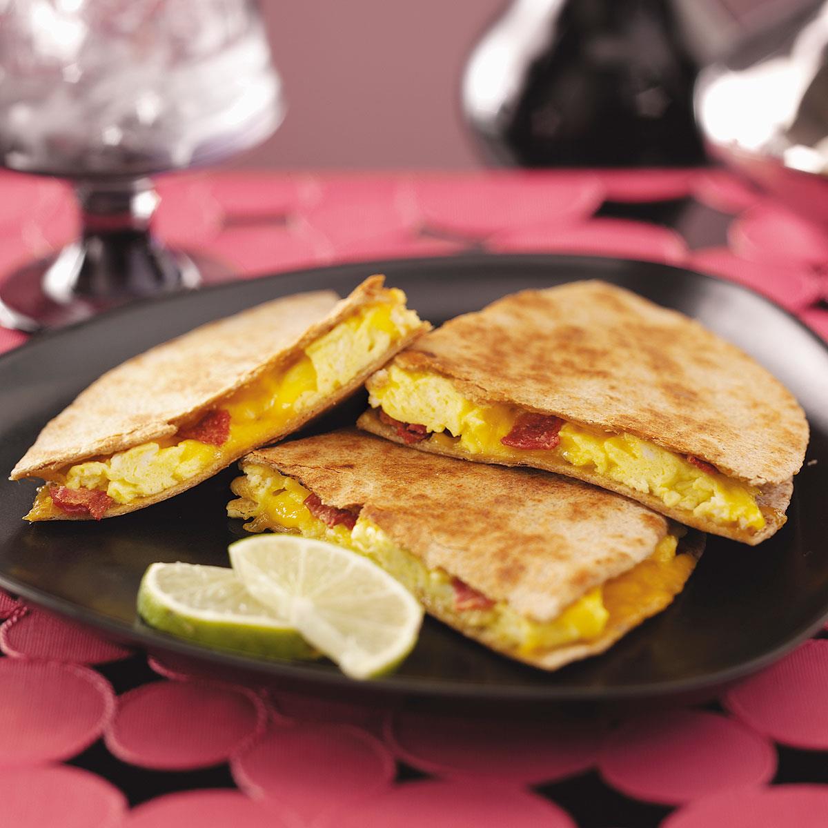 easy breakfast quesadillas recipe | taste of home