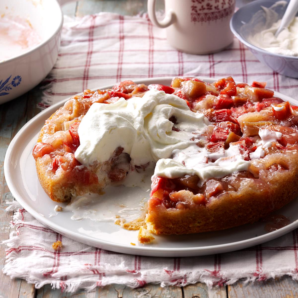 Taste Of Home Homemade Rhubarb Upside Down Cake GreenStarCandy