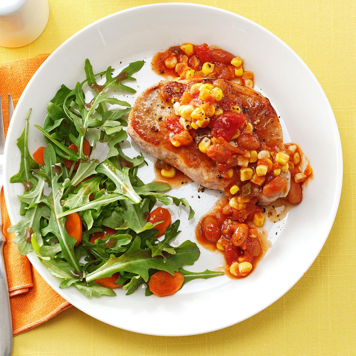 Watch Pork Chops with Fresh Corn Salsa video Watch Pork Chops with Fresh Corn Salsa video