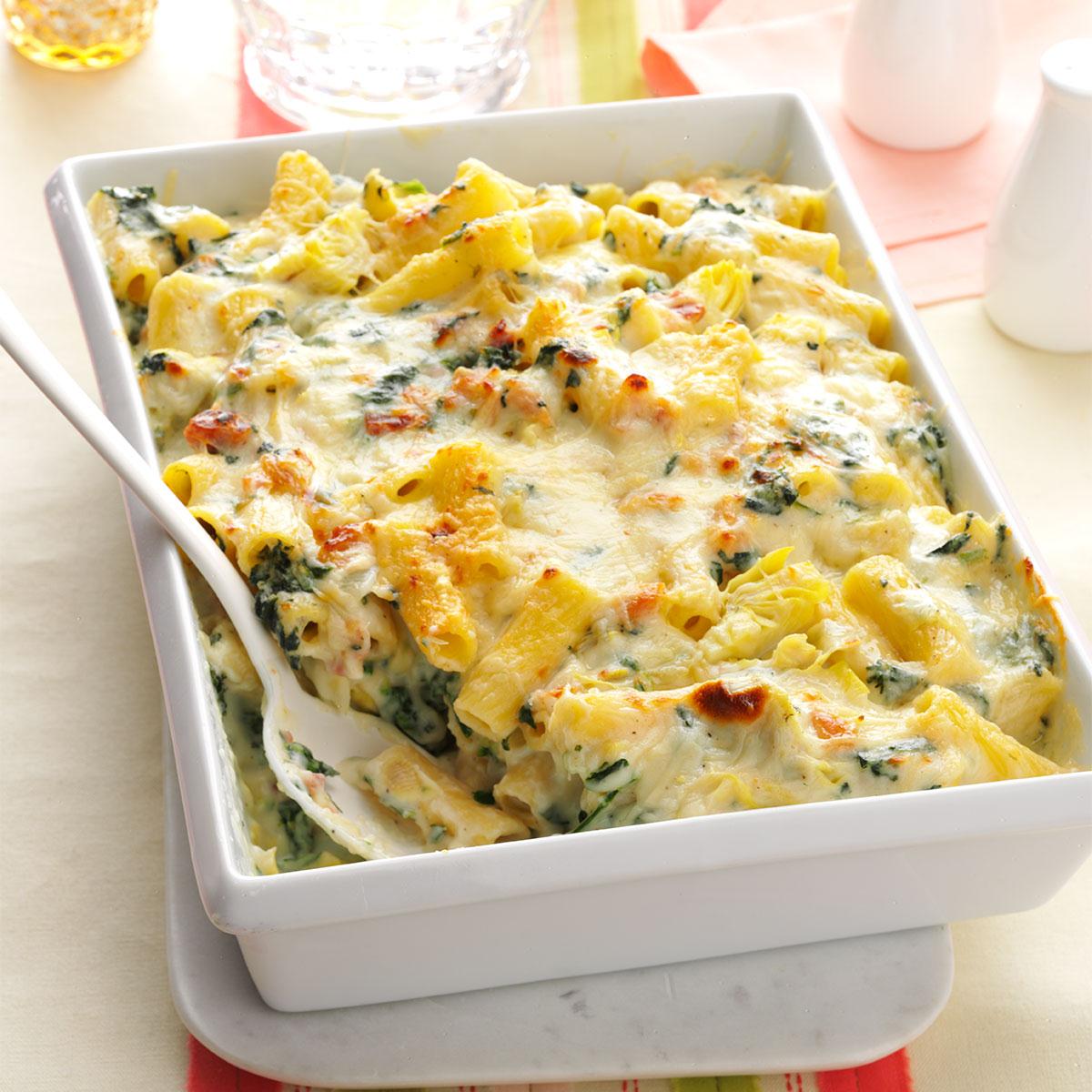 Creamy Spinach Rigatoni Bake Recipe Taste Of Home