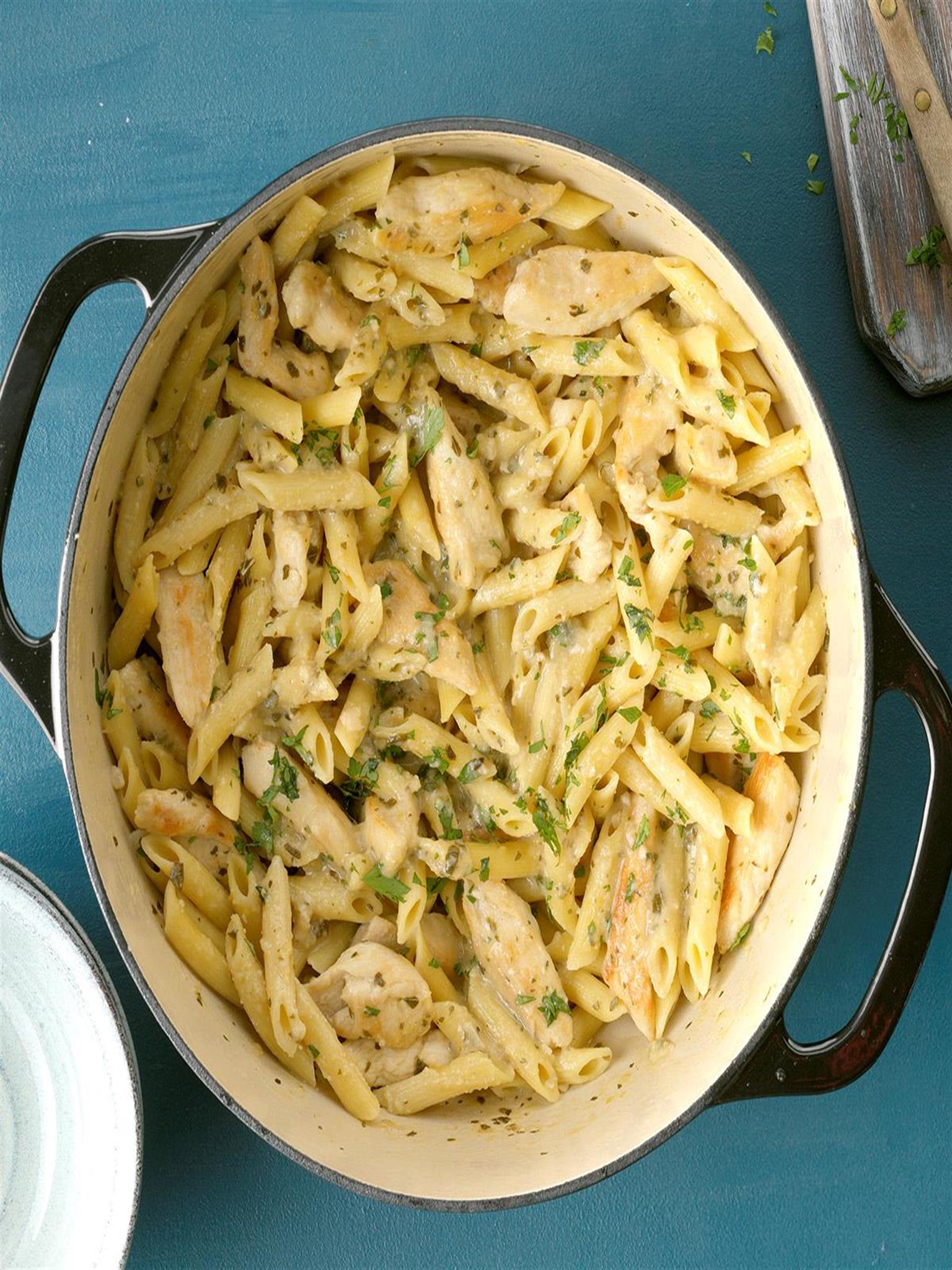 Delish Pesto Pasta with Chicken Marsala Recipe: How to Make It