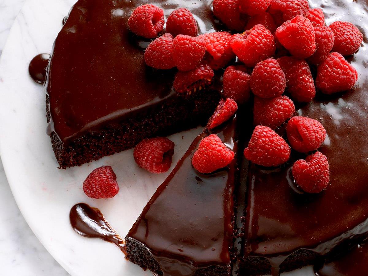 Chocolate Raspberry Layer Cake Recipe | Epicurious