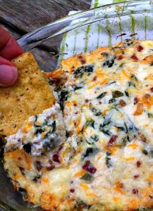 Jalapeno, and Bacon, and Kale Warm Cheese Dip